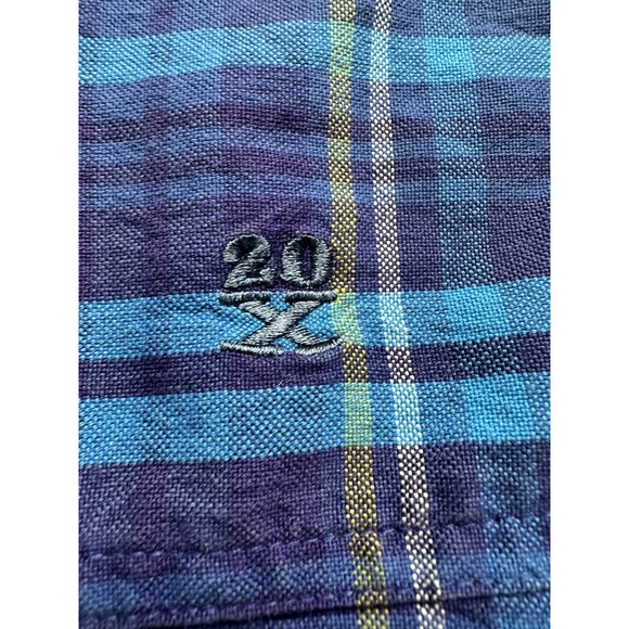 Wrangler‎ 20X Shirt Mens Medium Blue Plaid Button Down Western Cowboy Casual - Picture 3 of 10